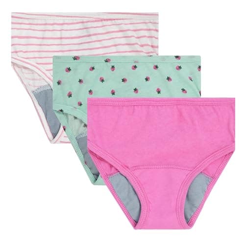 Fruit of The Loom Girls Cotton Training Brief Underwear, 3-Pack, Assorted, 2T-3T