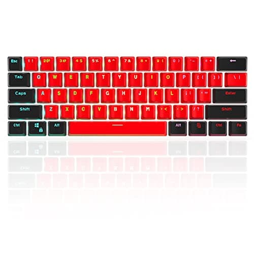 GTSP 61 Red Keycaps 60 Percent Keycap Set PBT OEM Ducky Keycap with Key Puller Fit for Cherry MX switches GK61 Mechanical Gaming Keyboard (Milan A — view 6
