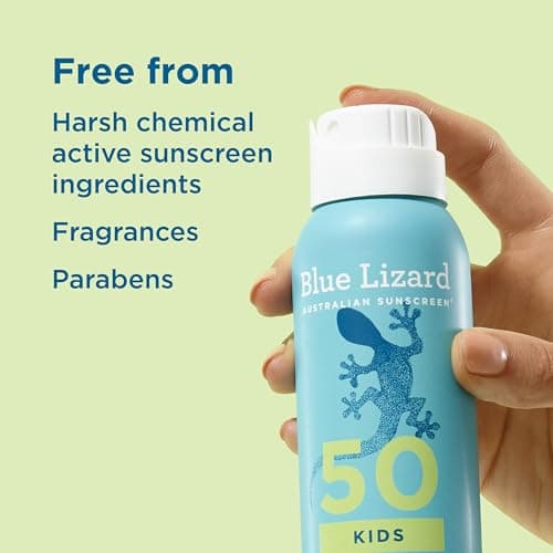 Blue Lizard Kids Mineral Sunscreen Spray SPF 50+, Brand, Broad-Spectrum UVA/UVB Protection, Water-Resistant, Zinc Oxide Formula, 5 fl oz — view 5