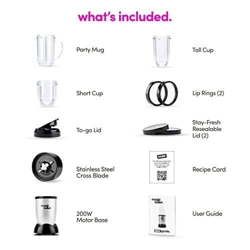 Magic Bullet Blender, Small, Silver, 11 Piece Set — view 8