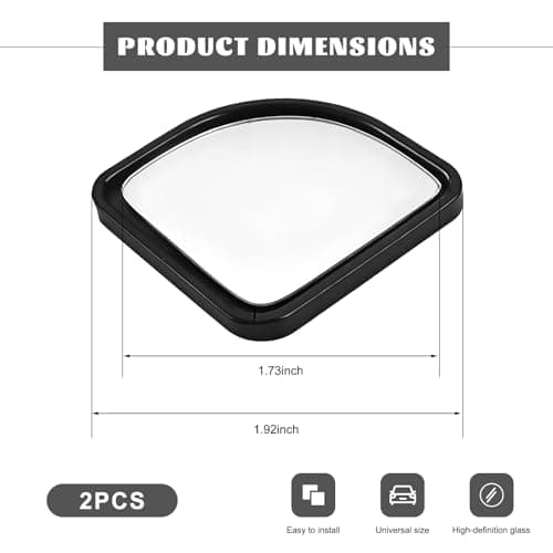 CCHRN 2 PCS Blind Spot Mirror, Fan Shaped HD Glass Car Rear View Mirrors with 360 Degree Wide Angle, Convex Side Rearview Mirrors Exterior Accessories for Cars SUVs Trucks RVs