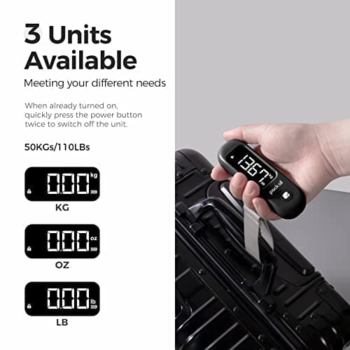 pack all 110 Lbs Luggage Scale, Digital Handheld Baggage Scale, Travel Suitcase Weight Scale with LCD Display, Battery Included, Black — view 2