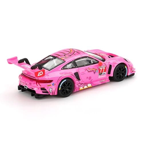 Diecast Model Car Compatible for Porsche 911 GT3 R #77 AO Racing 2024 IMSA Road America (Pink) Limited Edition Mini GT 1:64 Scale Blister Pack MGT01052 — view 3