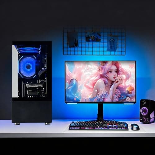 Qehi Prebuilt Desktop Gaming PC | Ryzen 5 6Cores 3.6G Up to 4.1G | 16G DDR4 RAM | 512G SSD | RX560 4G Graphics Card | WiFi 6 | Game Computer Tower Black — view 7
