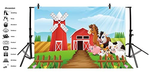 Yeele 8x6ft Cartoon Farm Pasture Background for Photography Countryside Shed Barn Scenery Livestock Animals Backdrop Rustic Baby Boy Kids Adult Children Portrait Shoots Photo Booth Props Y2WH03998 — view 2