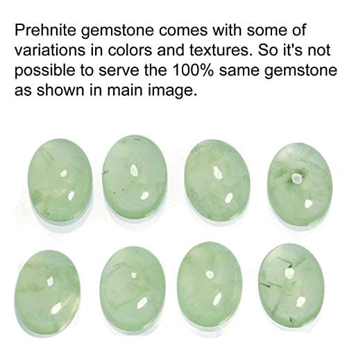 JEWELOPORIUM Green Prehnite Silver Ring Size 11, 925 Sterling Silver Ring for Women, Genuine Chunky Oval Stone Boho Jewelry — view 4