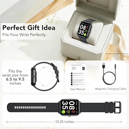 Smart Watch for Men Women (Answer/Make Calls),1.83" HD Touchscreen Fitness Tracker, 480Hrs Playtime,112+ Sports Modes,Fitness & Sleep Tracker,Health,Fitness Watch for Android/iOS,IP68 Waterproof,Black — view 5