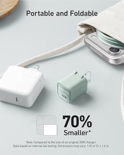 Anker Nano Phone Charger, 30W Portble and Foldable USB C GaN Charger — view 3