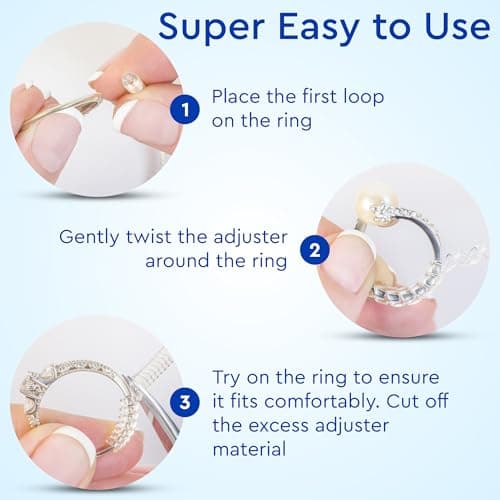 Ring Sizer Adjuster for Loose Rings - 12 Pack, Guards, Spacers & Tighteners, Fits Bands Up to 6mm, Reduces Size by 0.5-1.5, Invisible Design for Women & Men by 5 STARS UNITED — view 3