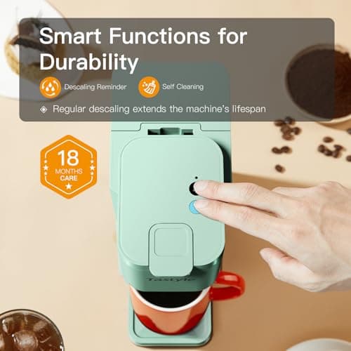 Tastyle Mini Single Serve Hot and Iced Coffee Maker for K Cup and Ground — view 6