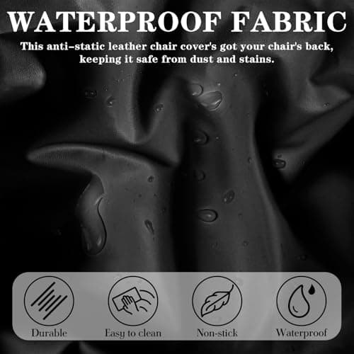 Lufyzora Pu Leather Dining Chair Seat Covers Set of 6, Waterproof Kitchen Chair Covers Stretch Chair Cover for Kitchen/Dining Room/Hotel, Tasteless seat Covers for Chairs (Black - 6 PCS) — view 2