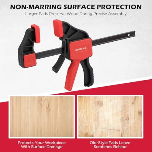 3-Piece 6 Inch Bar Clamps for Woodworking with Clamp Connector, 6" Quick-Release Wood Clamps with 150 LBS Load Limit, Trigger Clamp Set, One-Handed Clamps/Spreader Ideal for Woodworking DIY Projects — view 5