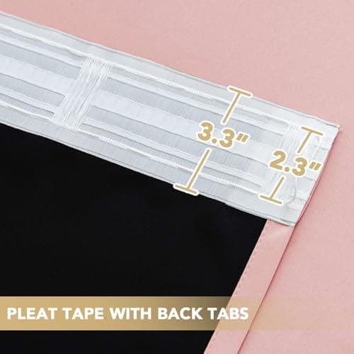 H.VERSAILTEX Blackout Curtains 84 Inch Length 2 Panels Set for Living Room Bedroom, Back Tab Pinch Pleated Thermal Insulated Room Darkening Light Blocking Curtains with Hooks, Baby Pink — view 4