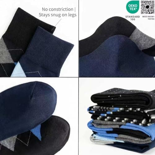 7DayOtter Modal Odor Resistant Cotton Business Dress Men's Crew Socks 6 Pack — view 4