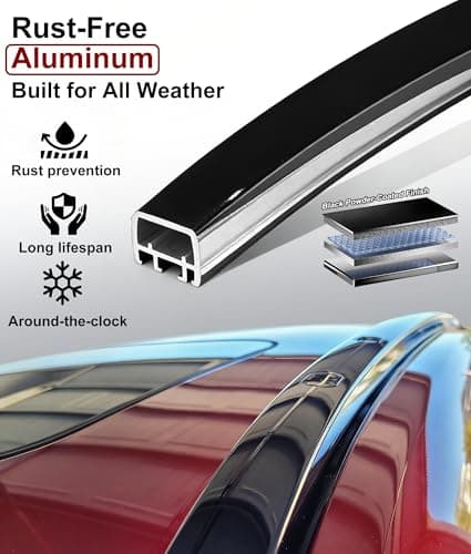 220LBS Roof Rails Racks for Mazda CX-5 CX5 2017-2025, Deepace All Aluminum Set of 4 with 2 Side Rails and 2 Cross Bars, All Black Cargo Accessories — view 3