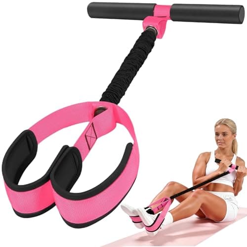 Upgraded Durable Pedal Resistance Band with Handle, Women Exercise Bands for Abdomen, Waist,Core/ABS, Arm, Leg, Glutes, Arms, Pilates, Strength, Sit Up Equipment for Home Workout