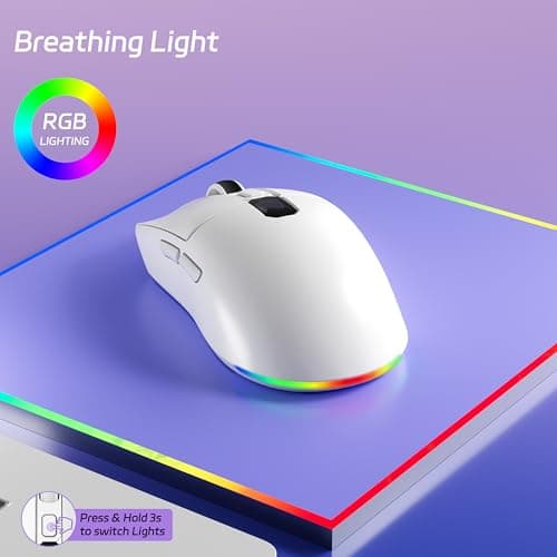 Uciefy Bluetooth Wireless Mouse, Tri-Mode (2.4G+BT5.0+BT5.1) LED Bluetooth Mouse, USB C Rechargeable with LED Screen Display, 2400 DPI Computer mice for Laptop/PC/Mac/iPad-White — view 5