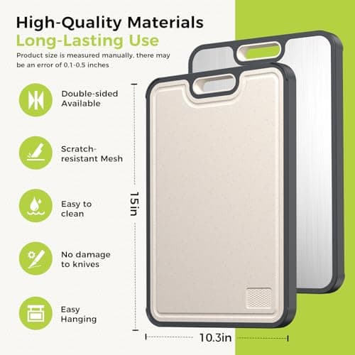 Titanium Cutting Board for Kitchen, Cutting Board Double Sided Food Grade, Pure Titanium/PP, Easy to Clean Large Size 15”×10.3” — view 4