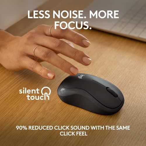 Logitech M240 Silent Bluetooth Mouse, Wireless, Compact, Portable, Smooth Tracking, 18-Month Battery, for Windows, macOS, ChromeOS, Compatible with PC, Mac, Laptop, Tablets - Graphite — view 2