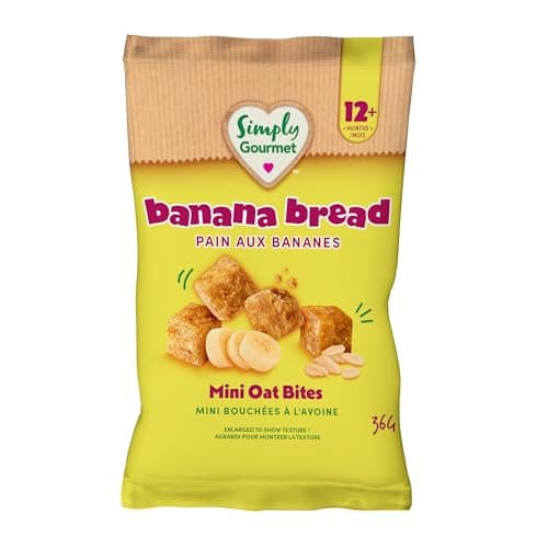 Simply Gourmet Mini Oat Bites, Banana Bread, 13 x 36g | Toddler Snack | No Added Sugar | Source of Iron | Gluten-Free | Made in Canada — view 2