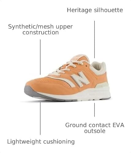 New Balance 997H V1 Lace-up Sneaker, Copper/Linen/Sea Salt, 6 US Unisex Big Kid — view 6