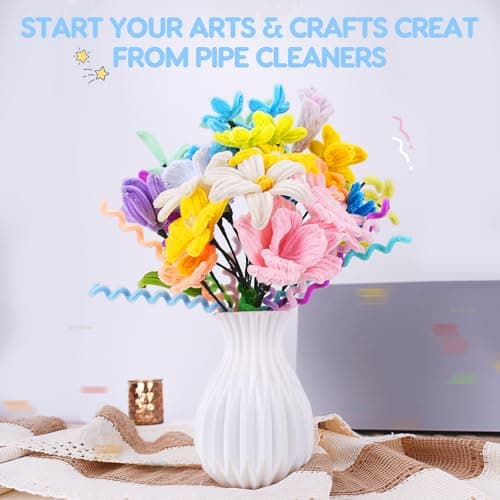1600 PCS Pipe Cleaners, Pipe Cleaners Bulk 48 Colors, Chenille Stems for Flowers DIY Art Creative Crafts Decorations Colorful Thick Pipe Cleaners Craft Supplies for Christmas Halloween Birthday Gift — view 8