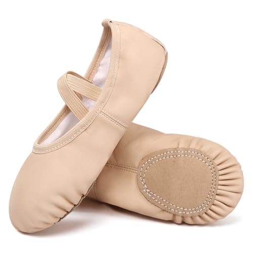 Dynadans Soft Leather Ballet Shoes/Ballet Slippers/Dance Shoes for Girls and Boys (Toddler/Little/Big Kid/Women)-Nude-12M Little Kid