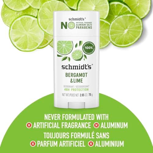Schmidt's Natural Deodorant Stick Bergamot & Lime 48H Protection, 75g — view 3