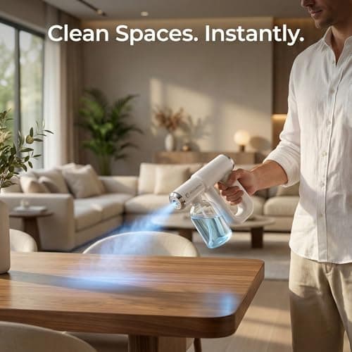 The Original Disinfectant Fogger Machine - Professional Sanitizer Sprayer - ULV Atomizer & Nano Steam Gun – Rechargeable Barber Spray Gun with Blue Light V2 — view 3