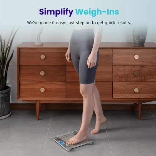 Etekcity Digital Body Weight Bathroom Scale, Large Blue LCD Backlight Display, High Precision Measurements,6mm Tempered Glass, 400 Pounds — view 2