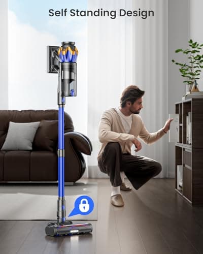 Cordless Vacuum Cleaner, 650W 55KPA 70Mins Stick Vacuum with Touch Screen, Anti-Tangle, Self-Standing Vacuum Cleaners, Rechargeable, Wireless Vacuum for Pet Hair, Hard Floors, Carpet — view 5