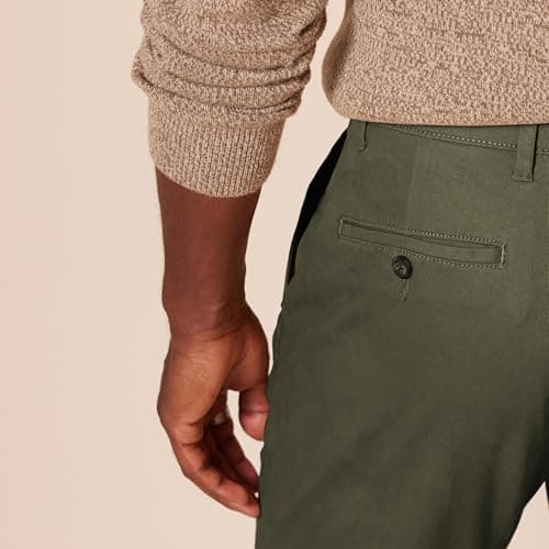 Amazon Essentials Men's Slim-Fit Casual Stretch Khaki, Olive, 33W x 30L — view 4