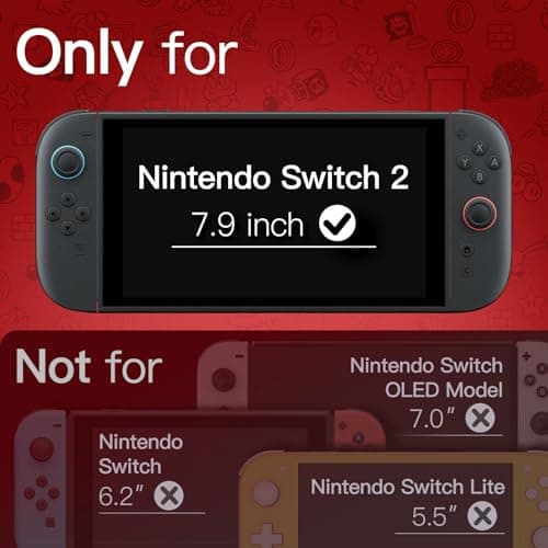 JETech Black Clear Dockable Case for Nintendo Switch 2 (2025) 7.9 Inch, Soft TPU Grip Cover for Joy-Con Detachable, Slim Carrying Protective PC Back Shell, Anti-Scratch