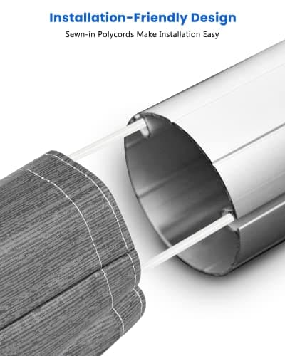 RV Awning Fabric Replacement, 18.5oz Heavy-Duty Weatherproof Vinyl Camper Awning Replacement Universal Outdoor Canopy for RV, Trailer, and Motorhome Awnings-Gray Fade-20'(Fabric 19'2") — view 5