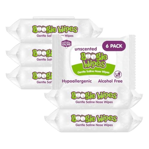 Boogie Gentle Saline Nose Wipes Unscented - 180 Count