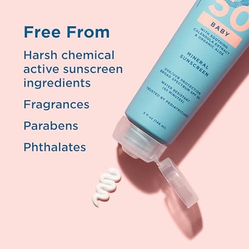 Blue Lizard BABY Mineral Sunscreen with Zinc Oxide, SPF 50+, Water Resistant, UVA/UVB Protection with Smart Cap Technology - Fragrance Free, 5 oz. Tube — view 5