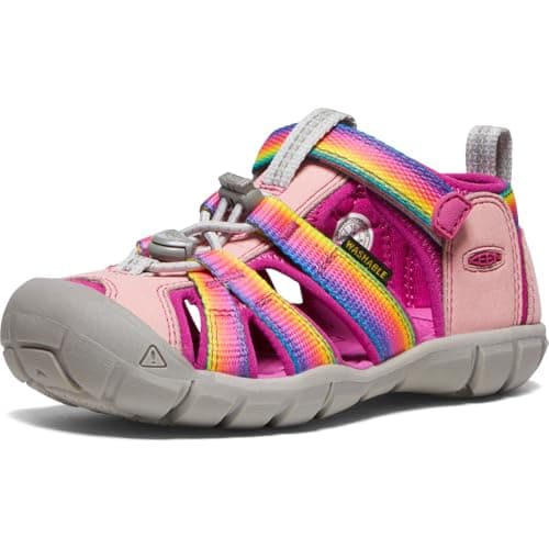 KEEN Seacamp 2 CNX Closed Toe Sandals, Rainbow/Festival Fuchsia, 11 US Unisex Little Kid