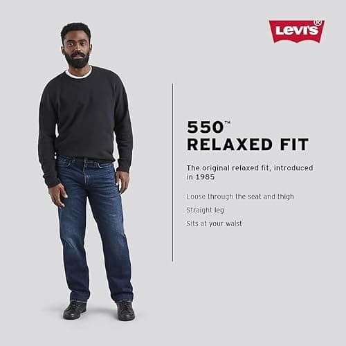 Levi's Men's 550 Relaxed Fit Jeans (Also Available in Big & Tall), Dark Stonewash, 36W x 32L — view 3