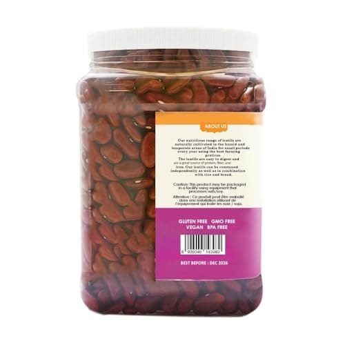 Pride Of India - Indian Whole Dark Kidney Beans - Protein & Fiber Rich Rajma, 3.0 Pound Jar — view 2