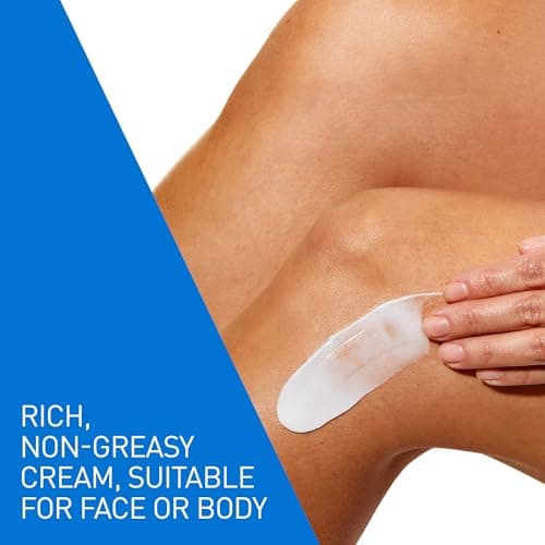 CeraVe Moisturizing Cream, Daily Face, Hands, & Body Cream Moisturizer for Dry Skin With Hyaluronic Acid and Ceramides for Women and Men. Sensitive skin, Oil-free, Non-comedogenic, Fragrance-Free, 539 Grams — view 2