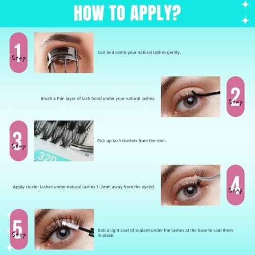 AMZGIRL Lash Clusters, 320PCS Soft Volume Lashes 50D, 9-16mm — view 4