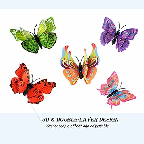 OPSEAM Butterfly Wall Décor 72 PCS, 3D Butterflies Stickers for Party Decorations with Magnets(Colorful, 72) — view 3