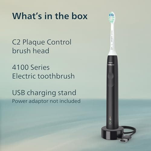 Philips Sonicare 4100 Series Electric Toothbrush - Sonic Toothbrush with Advanced Sonic Technology, Pressure Sensor, Two Intensity Settings, Smartimer & Quadpacer, Black, Model HX3681/24 — view 7