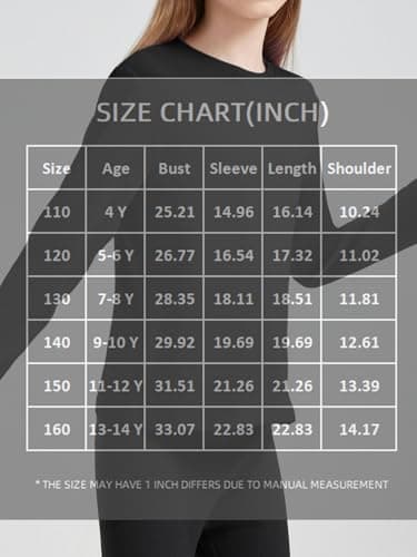 STYDAZZ Girls Long Sleeve T-Shirts Soft Basic Crewneck Tees for Kids Everyday Casual Tops Black 130 — view 5