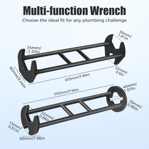 YPZVX Multifunctional Sink Wrench 2pcs,Plumbing Wrench for Tight Spaces,Faucet Installation Tool for Kitchen Bathroom, Under Basin Pipe & Angle Valve Repair Plumbing Tools (1 Set) — view 5
