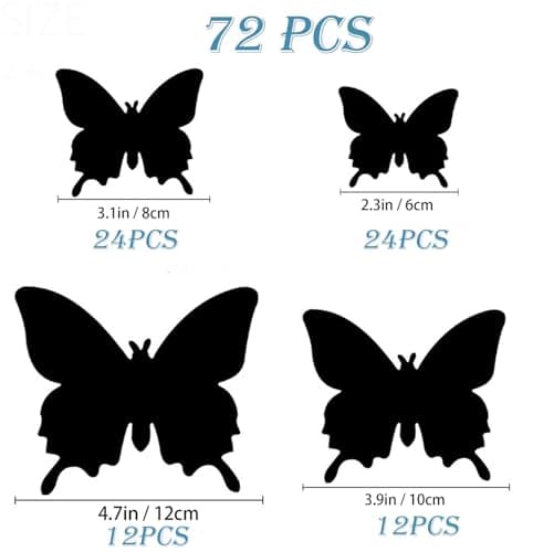 OPSEAM Butterfly Wall Décor 72 PCS, 3D Butterflies Stickers for Party Decorations with Magnets(Colorful, 72) — view 5
