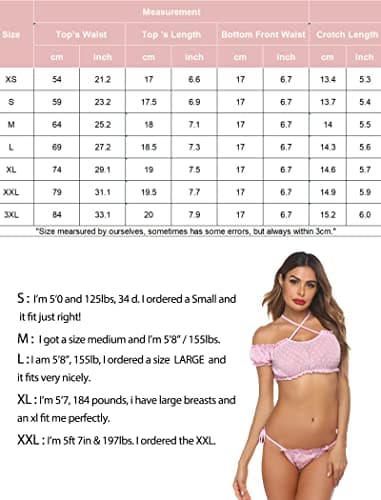 Avidlove See Through Lingerie Kawaii Sexy Lingerie Set Slutty Bra and Panty Set Lenceria Sexy para Mujer Pink XL — view 4