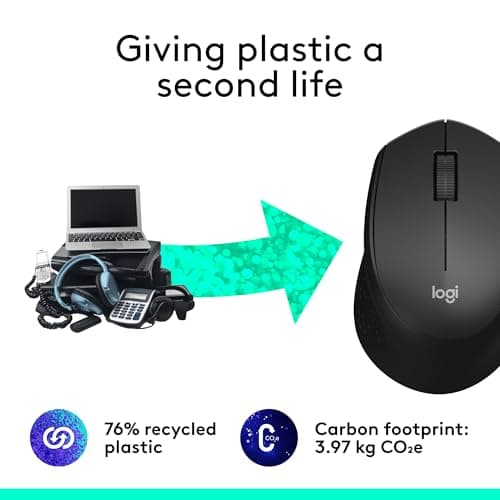 Logitech M330 Silent Wireless Mouse, 2.4GHz with USB Receiver, Optical Tracking, Quiet & Lightweight, Long Battery Life, for PC, Mac, Laptop, Chromebook - Black — view 4
