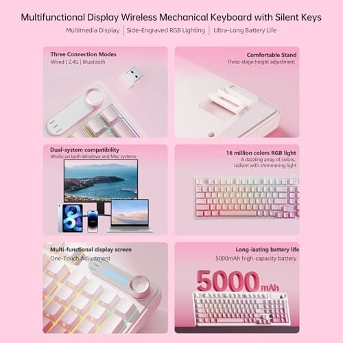 HELLOLAND Ocean Park Pink Gaming Desktop Computer with KB & Mouse, AMD Ryzen 7 9700X 8-Core 3.8 GHz, RTX 5070 12GB, 32GB DDR5, 1TB PCIe SSD, 850W PSU, Fusion 2.0 APP RGB Fan Control, Windows 11 — view 7