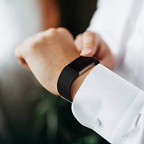 Vancle Replacement Bands Compatible for Fitbit Charge 2 Bands, Soft Silicone Accessory Strap for Fitbit Charge 2 Small Large, No Tracker (003, 3PC(Black+Blue+Grey), Large)